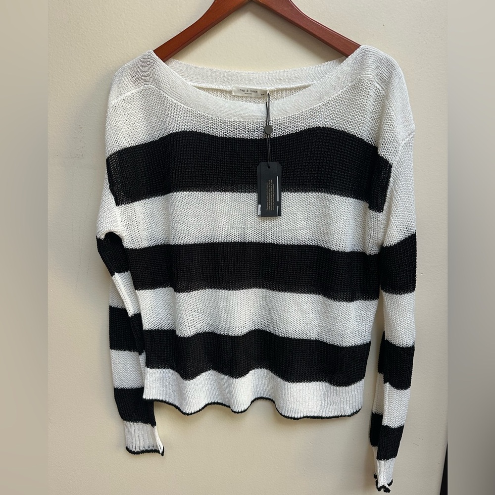 NWT Rag & Bone Striped Black and White Sweater